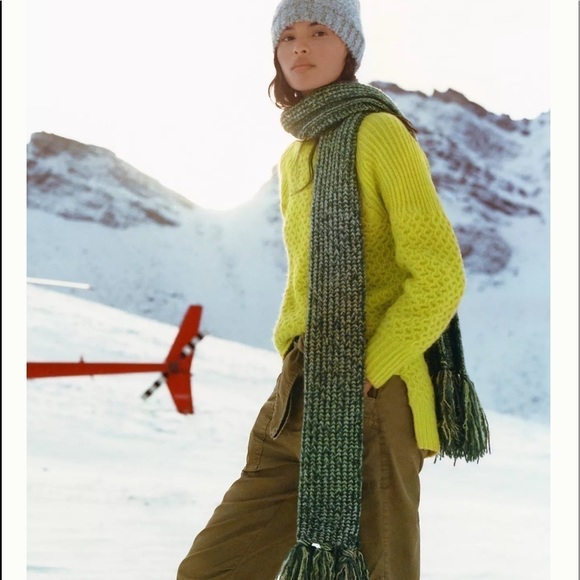 ANTHROPOLOGIE Bia Chunky Mock Neck Knit Sweater Olive Green, Size Medium - Picture 4 of 16